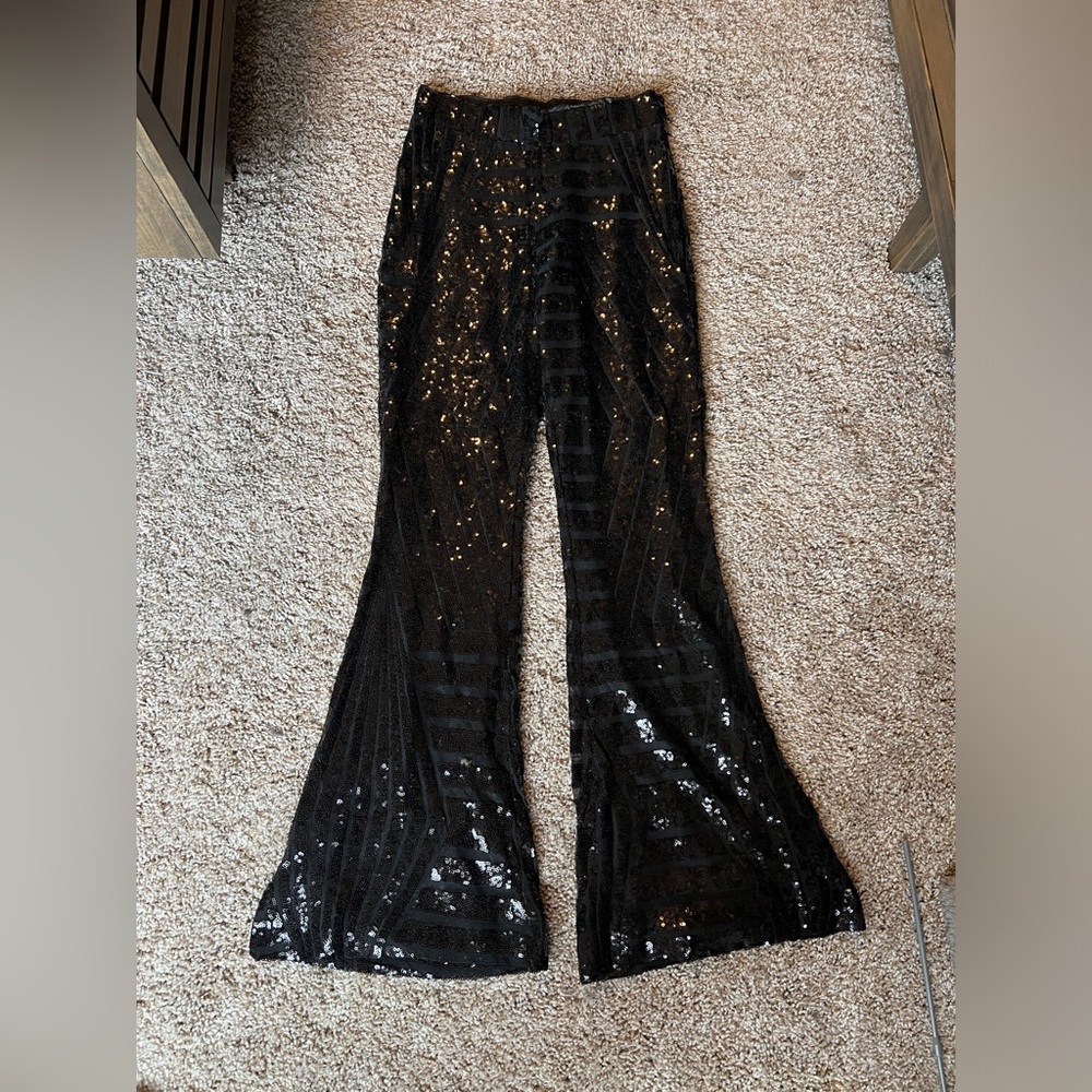 Sequin flare pants